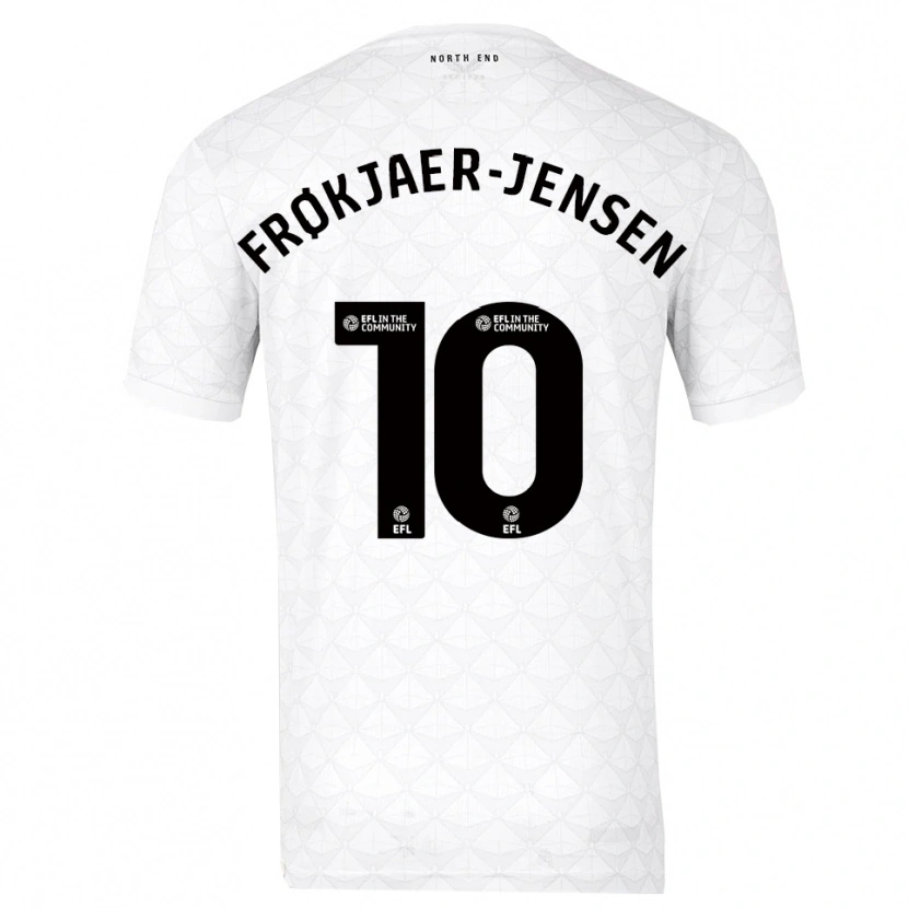 Danxen Kinderen Mads Frøkjaer-Jensen #10 Wit Rood Thuisshirt Thuistenue 2025/26 T-Shirt
