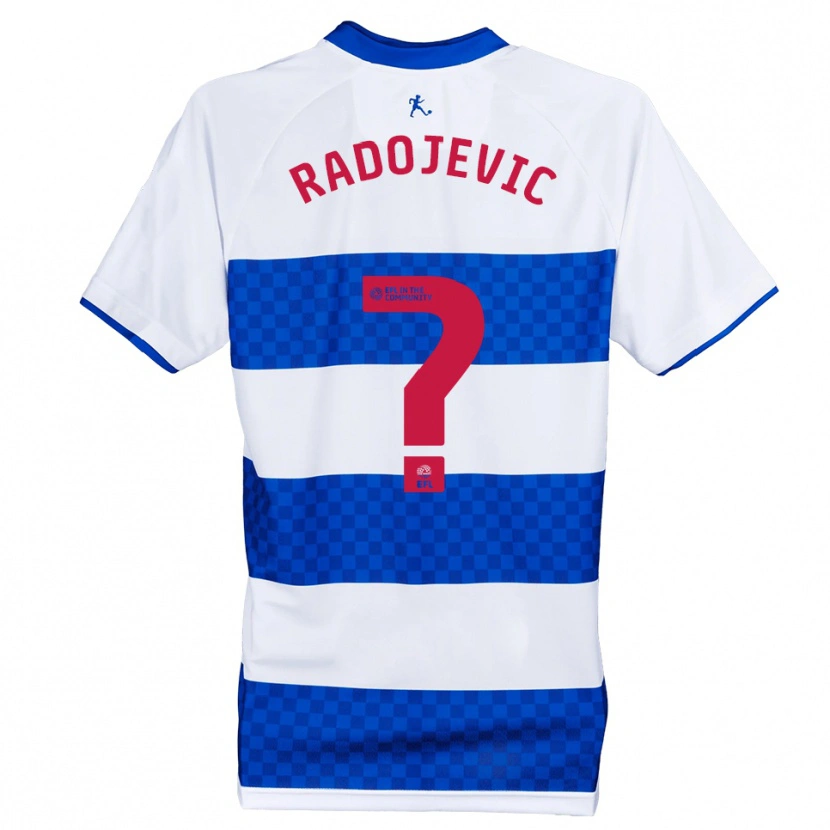 Danxen Kinderen Luka Radojevic #0 Blauw Wit Thuisshirt Thuistenue 2025/26 T-Shirt