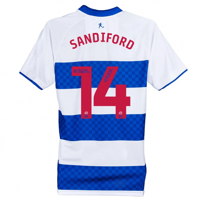 Danxen Kinderen Shaquille Sandiford #14 Blauw Wit Thuisshirt Thuistenue 2025/26 T-Shirt
