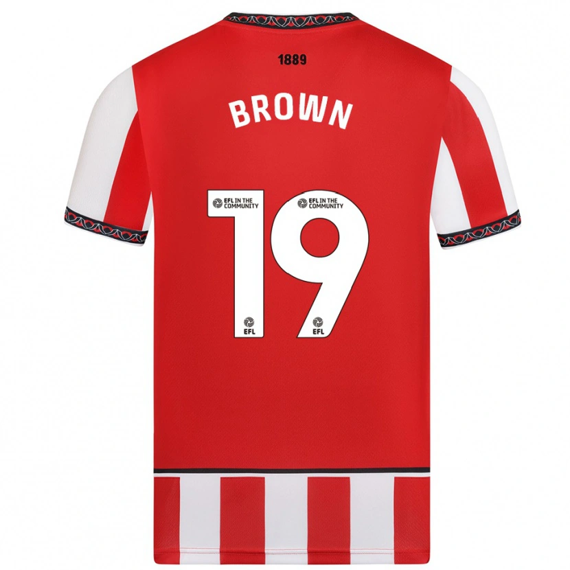 Danxen Kinderen Alanta Brown #19 Rood Wit Thuisshirt Thuistenue 2025/26 T-Shirt