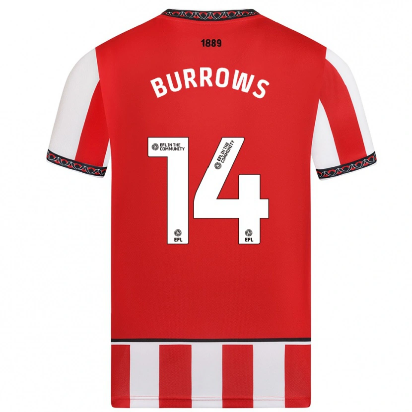 Danxen Kinderen Harrison Burrows #14 Rood Wit Thuisshirt Thuistenue 2025/26 T-Shirt