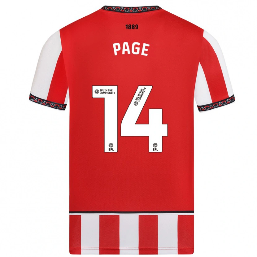 Danxen Kinderen Olivia Jane Page #14 Rood Wit Thuisshirt Thuistenue 2025/26 T-Shirt