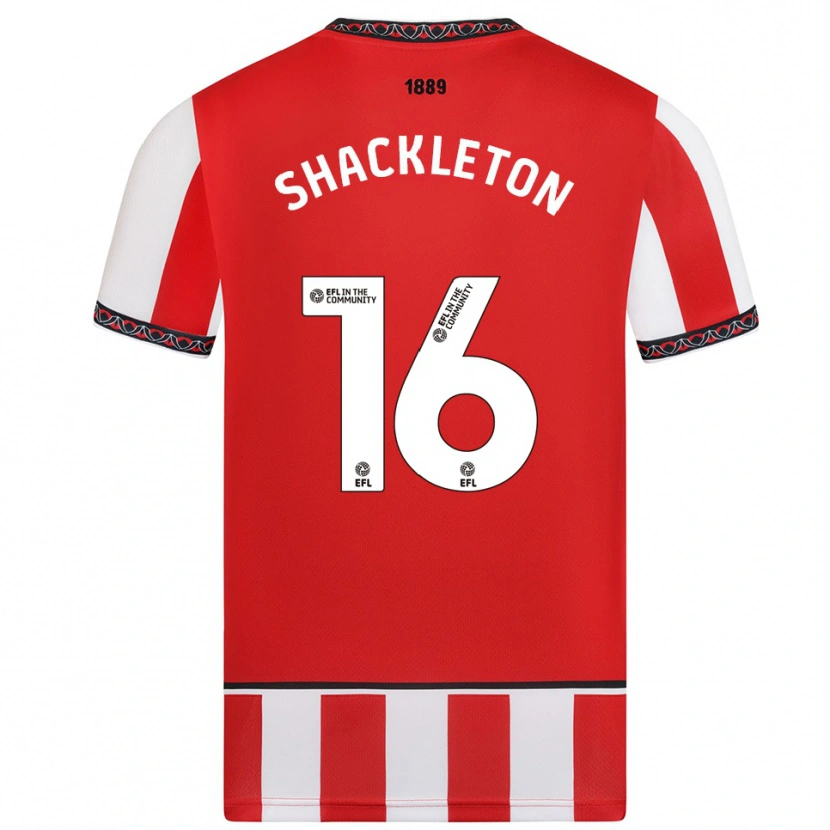 Danxen Kinderen Jamie Shackleton #16 Rood Wit Thuisshirt Thuistenue 2025/26 T-Shirt
