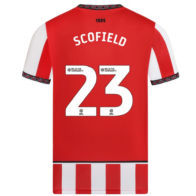 Danxen Kinderen Connie Scofield #23 Rood Wit Thuisshirt Thuistenue 2025/26 T-Shirt
