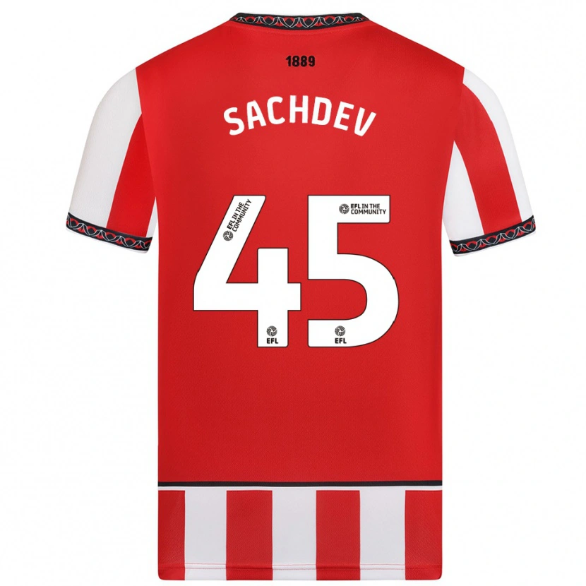 Danxen Kinderen Sai Sachdev #45 Rood Wit Thuisshirt Thuistenue 2025/26 T-Shirt