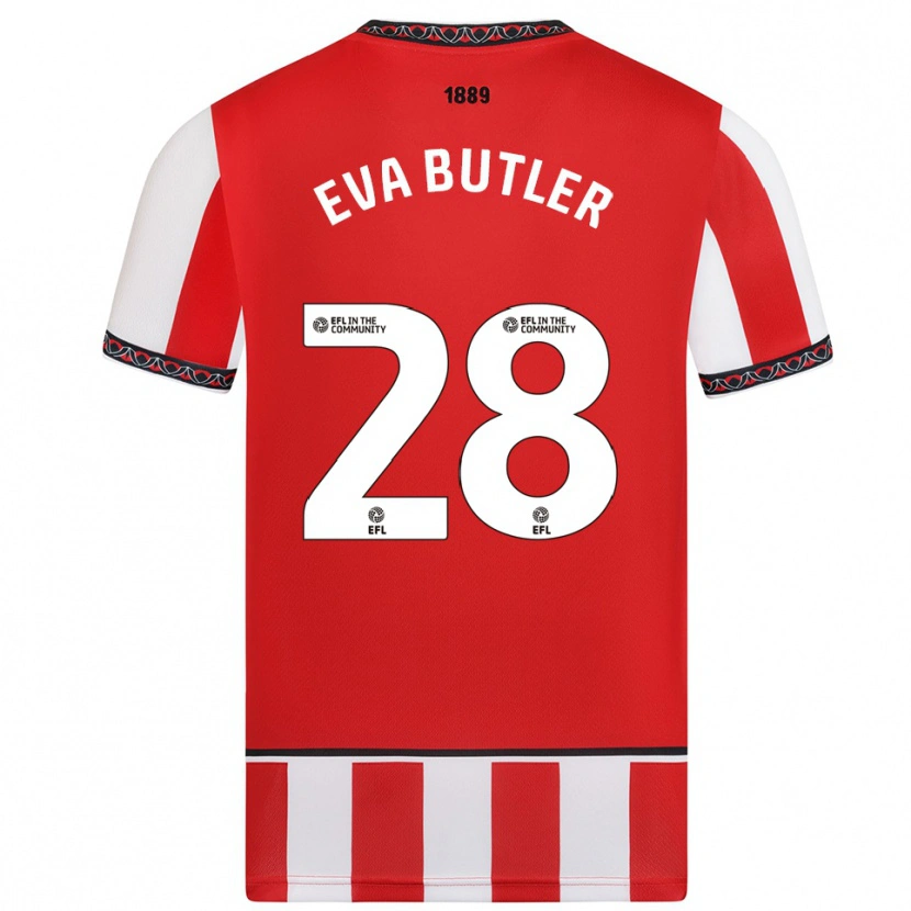 Danxen Kinderen Eva Butler #28 Rood Wit Thuisshirt Thuistenue 2025/26 T-Shirt
