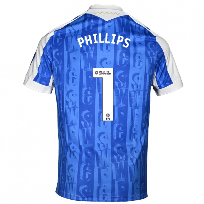 Danxen Kinderen Jack Phillips #1 Blauw Wit Thuisshirt Thuistenue 2025/26 T-Shirt