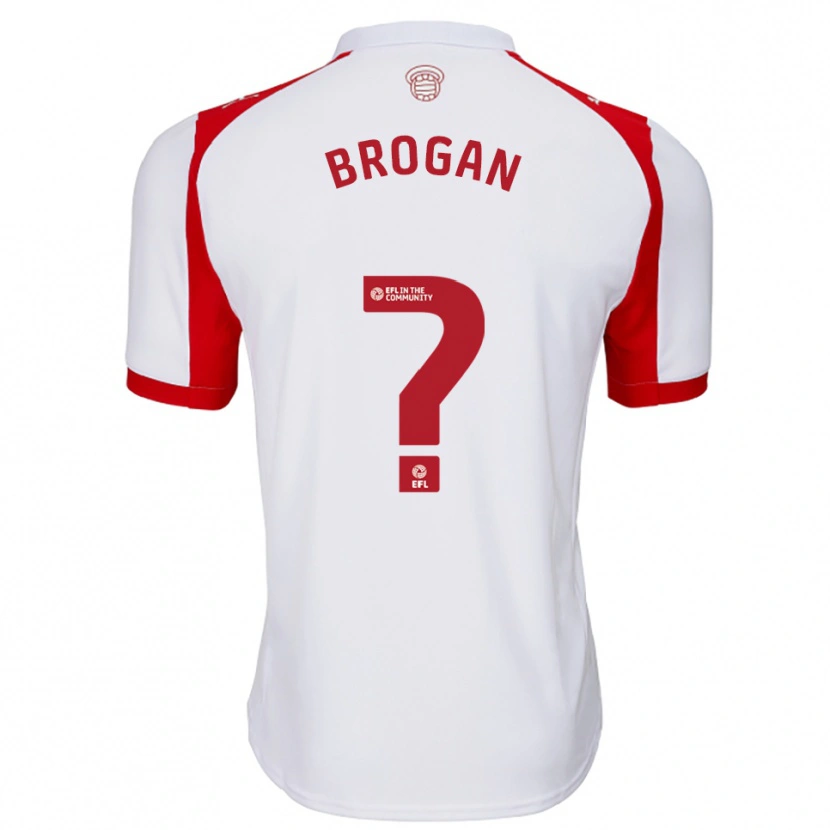 Danxen Kinderen Adam Brogan #0 Wit Rood Thuisshirt Thuistenue 2025/26 T-Shirt