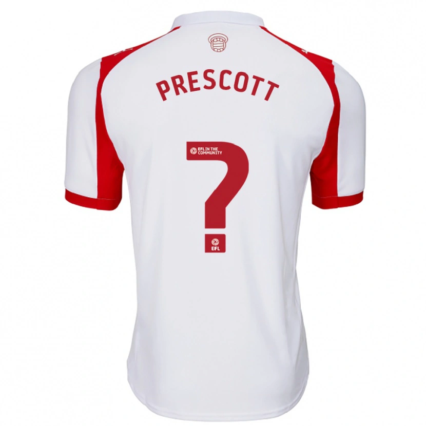 Danxen Kinderen Alfie Prescott #0 Wit Rood Thuisshirt Thuistenue 2025/26 T-Shirt
