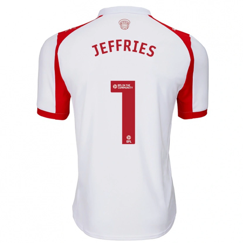 Danxen Kinderen Josh Jeffries #1 Wit Rood Thuisshirt Thuistenue 2025/26 T-Shirt