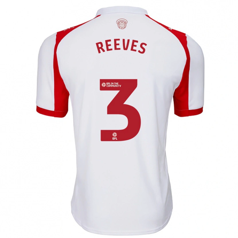 Danxen Kinderen Ben Reeves #3 Wit Rood Thuisshirt Thuistenue 2025/26 T-Shirt