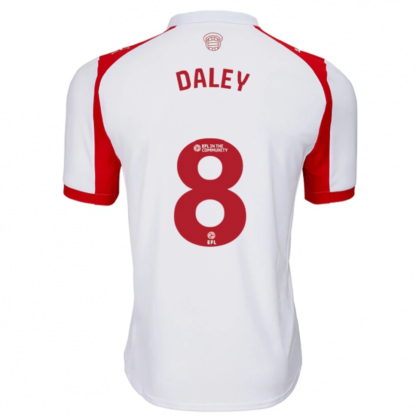 Danxen Kinderen Aston Daley #8 Wit Rood Thuisshirt Thuistenue 2025/26 T-Shirt