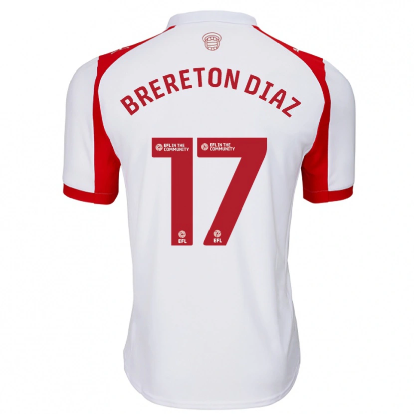 Danxen Kinderen Ben Brereton Díaz #17 Wit Rood Thuisshirt Thuistenue 2025/26 T-Shirt