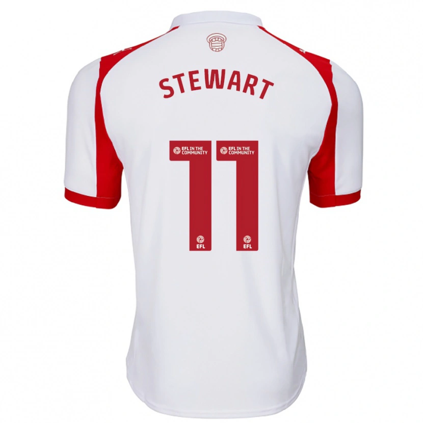 Danxen Kinderen Ross Stewart #11 Wit Rood Thuisshirt Thuistenue 2025/26 T-Shirt