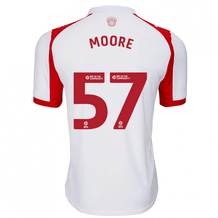 Danxen Kinderen Jayden Moore #57 Wit Rood Thuisshirt Thuistenue 2025/26 T-Shirt