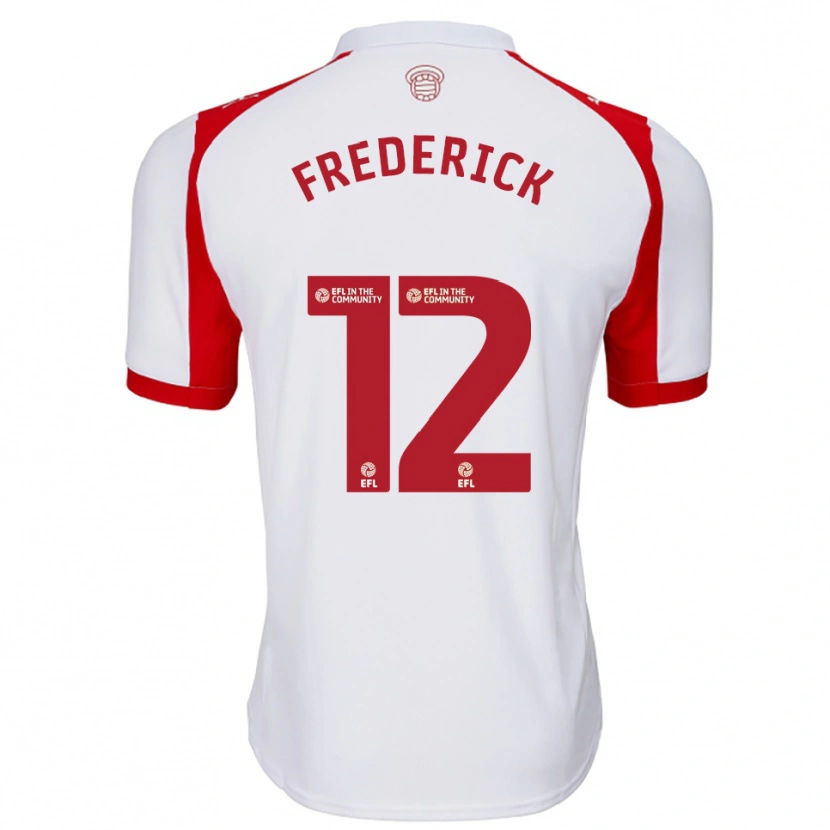 Danxen Kinderen Cameron Frederick #12 Wit Rood Thuisshirt Thuistenue 2025/26 T-Shirt