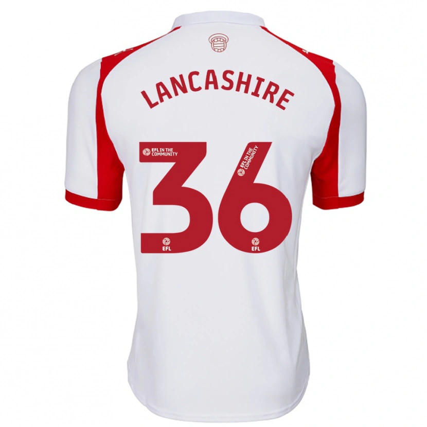 Danxen Kinderen Olly Lancashire #36 Wit Rood Thuisshirt Thuistenue 2025/26 T-Shirt