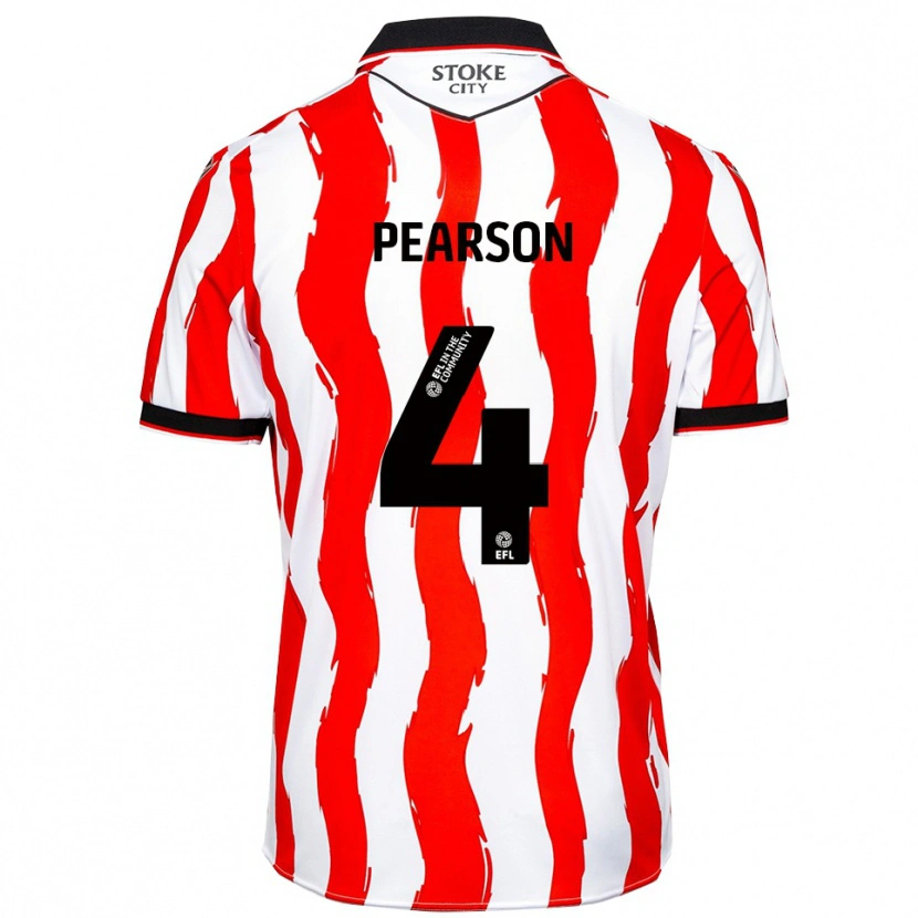 Danxen Kinderen Ben Pearson #4 Wit Rood Thuisshirt Thuistenue 2025/26 T-Shirt