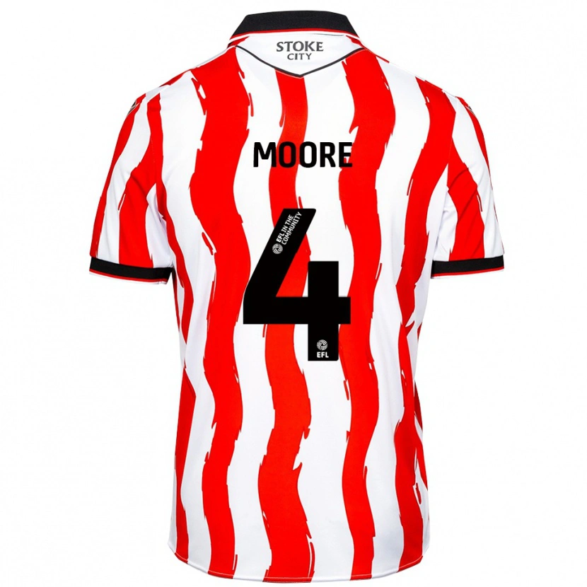 Danxen Kinderen Sidney Moore #4 Wit Rood Thuisshirt Thuistenue 2025/26 T-Shirt