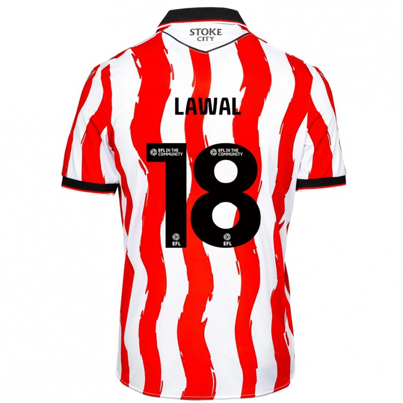 Danxen Kinderen Bosun Lawal #18 Wit Rood Thuisshirt Thuistenue 2025/26 T-Shirt