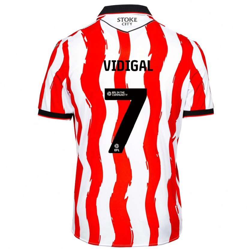 Danxen Kinderen André Vidigal #7 Wit Rood Thuisshirt Thuistenue 2025/26 T-Shirt
