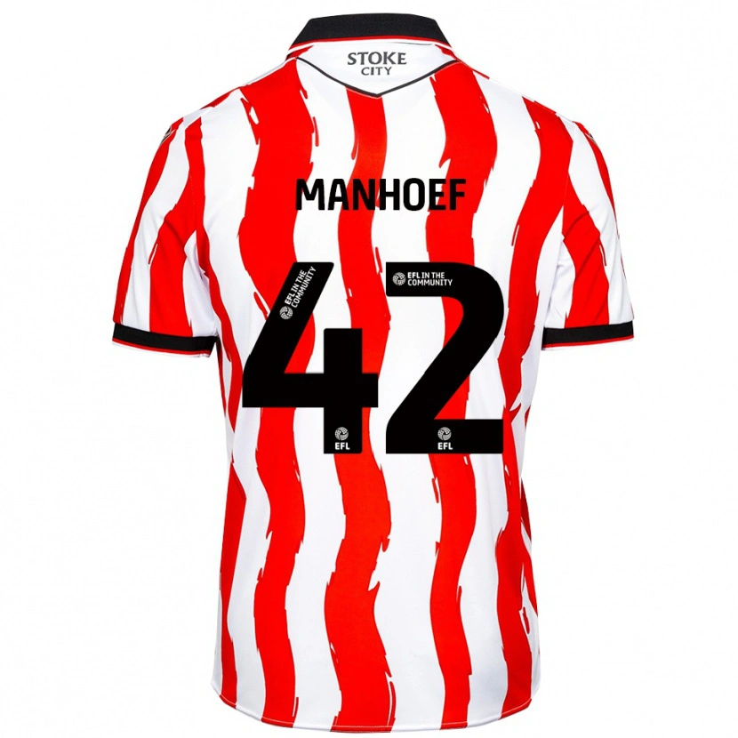 Danxen Kinderen Million Manhoef #42 Wit Rood Thuisshirt Thuistenue 2025/26 T-Shirt