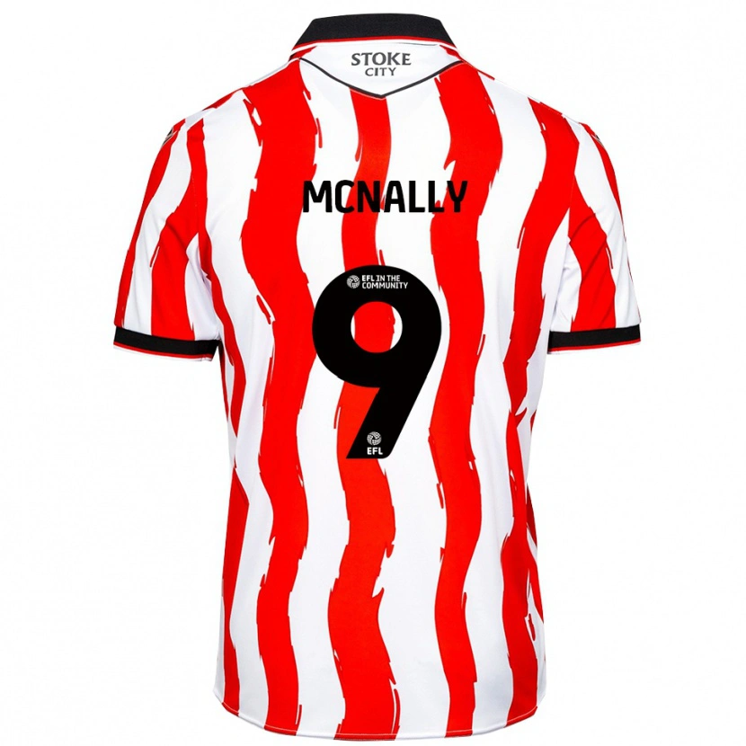 Danxen Kinderen Tommy Mcnally #9 Wit Rood Thuisshirt Thuistenue 2025/26 T-Shirt