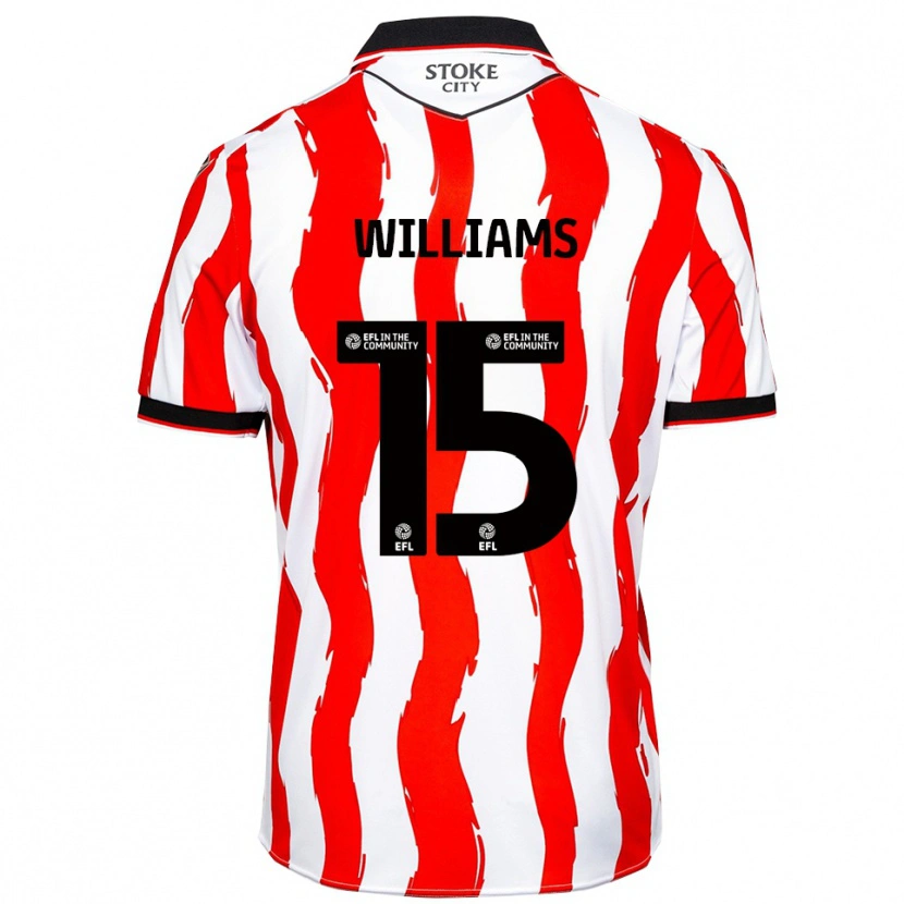 Danxen Kinderen Lee Williams #15 Wit Rood Thuisshirt Thuistenue 2025/26 T-Shirt