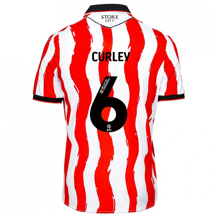 Danxen Kinderen Ruben Curley #6 Wit Rood Thuisshirt Thuistenue 2025/26 T-Shirt