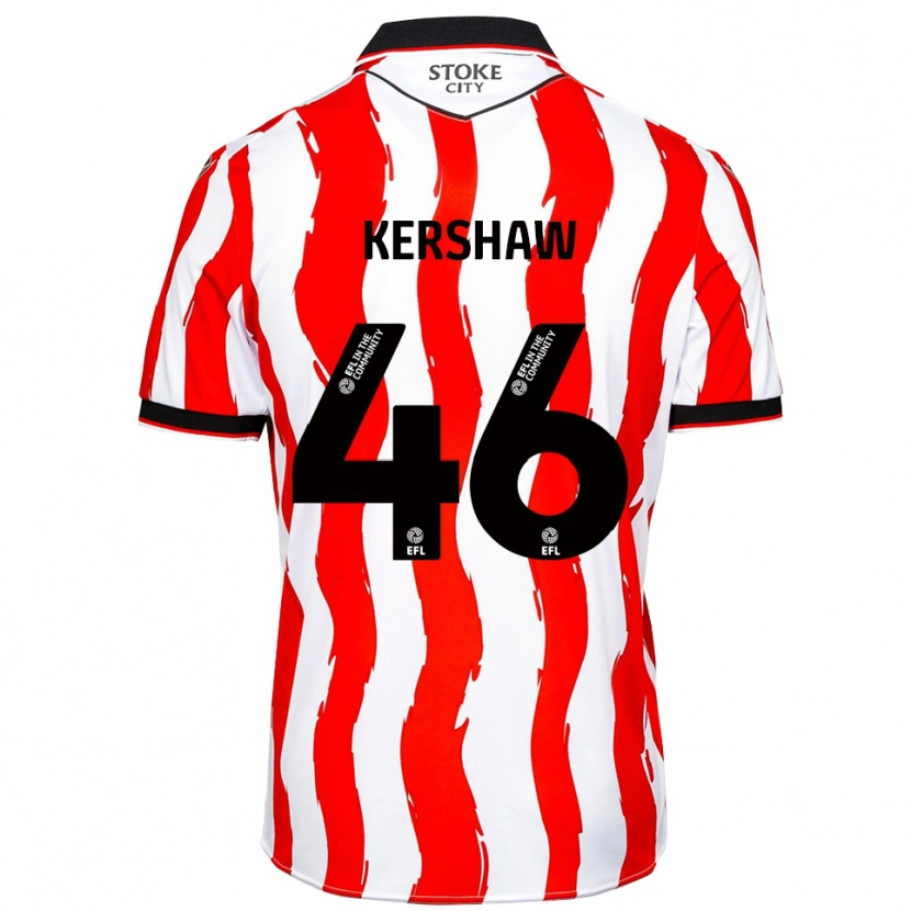 Danxen Kinderen Ben Kershaw #46 Wit Rood Thuisshirt Thuistenue 2025/26 T-Shirt