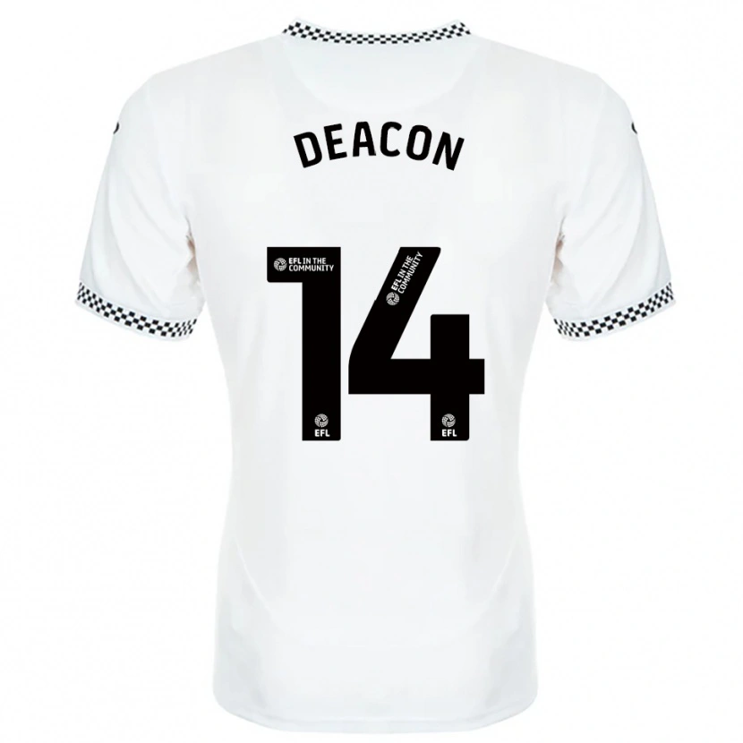 Danxen Kinderen Callum Deacon #14 Wit Oranje Thuisshirt Thuistenue 2025/26 T-Shirt