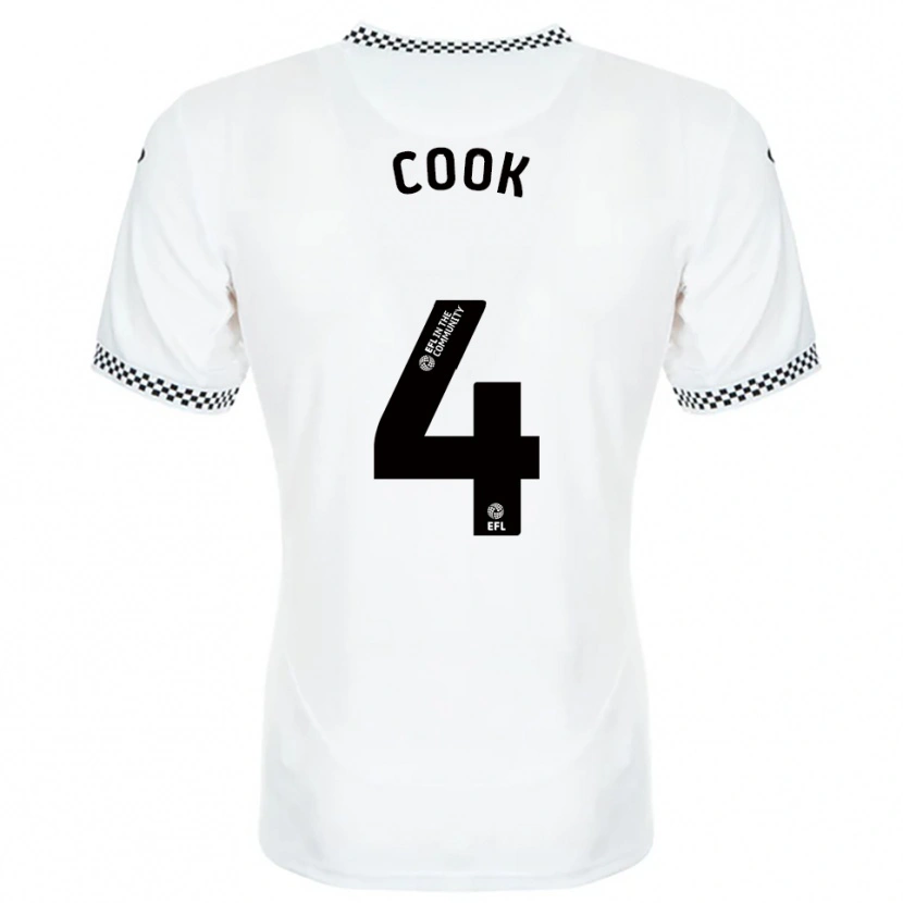 Danxen Kinderen Jacob Cook #4 Wit Oranje Thuisshirt Thuistenue 2025/26 T-Shirt