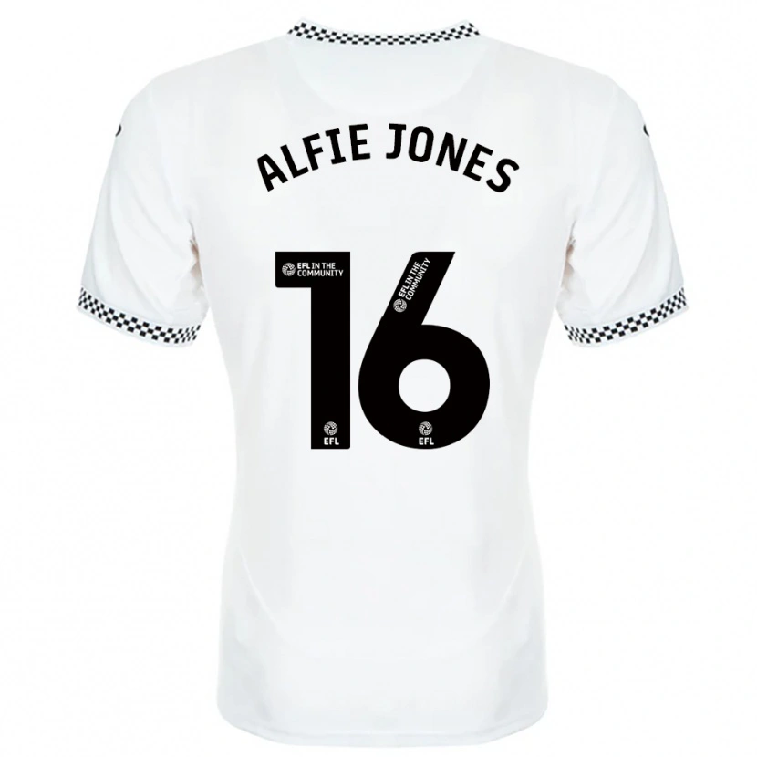 Danxen Kinderen Alfie Jones #16 Wit Oranje Thuisshirt Thuistenue 2025/26 T-Shirt