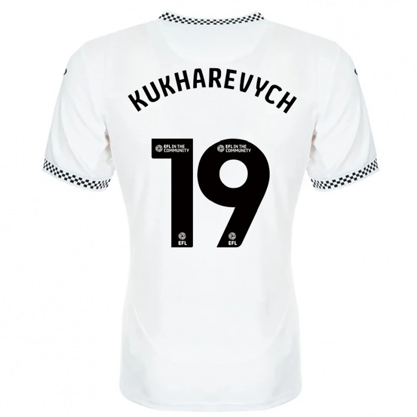 Danxen Kinderen Mykola Kukharevych #19 Wit Oranje Thuisshirt Thuistenue 2025/26 T-Shirt