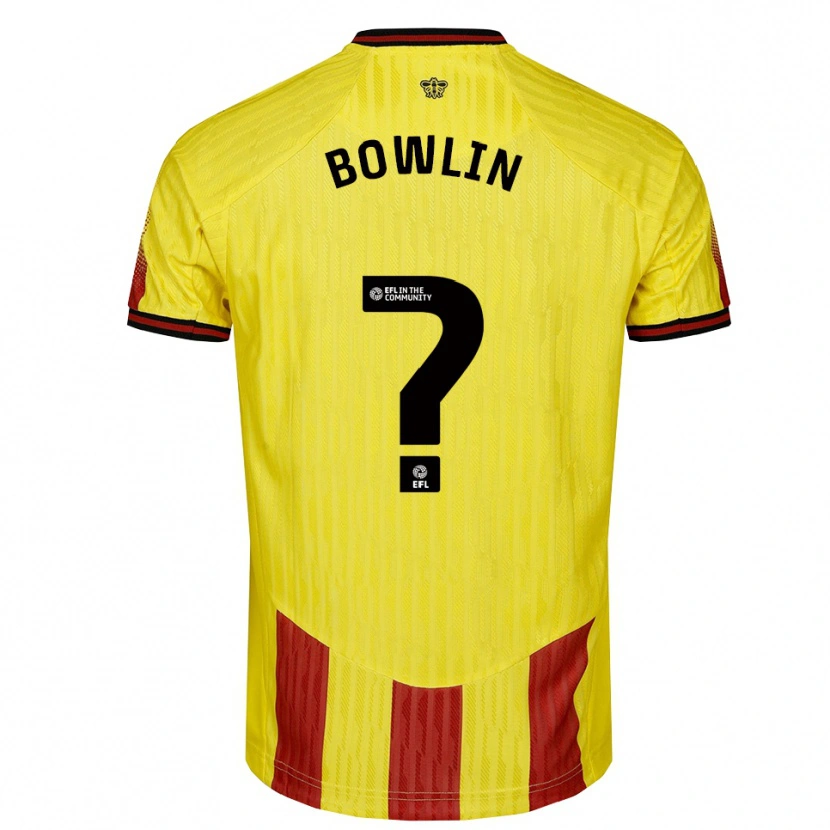 Danxen Kinderen Amani Bowlin #0 Geel Rood Thuisshirt Thuistenue 2025/26 T-Shirt