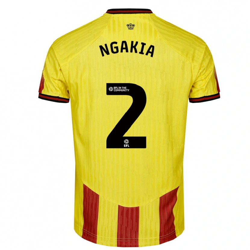 Danxen Kinderen Jeremy Ngakia #2 Geel Rood Thuisshirt Thuistenue 2025/26 T-Shirt