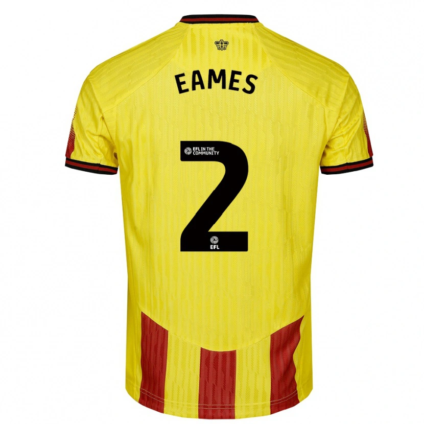 Danxen Kinderen Albert Eames #2 Geel Rood Thuisshirt Thuistenue 2025/26 T-Shirt