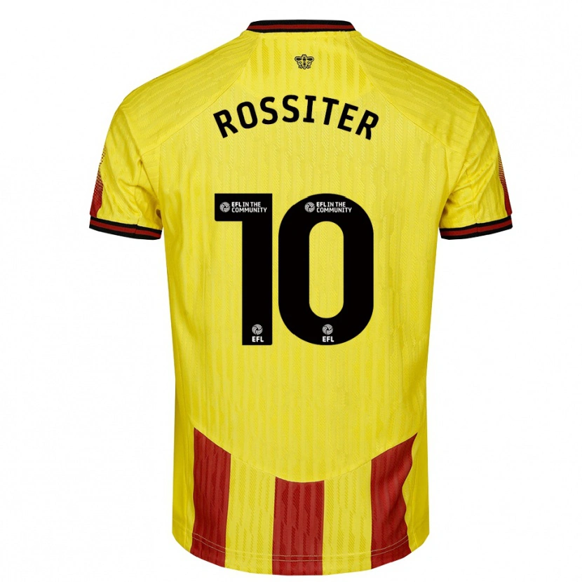 Danxen Kinderen Annie Rossiter #10 Geel Rood Thuisshirt Thuistenue 2025/26 T-Shirt