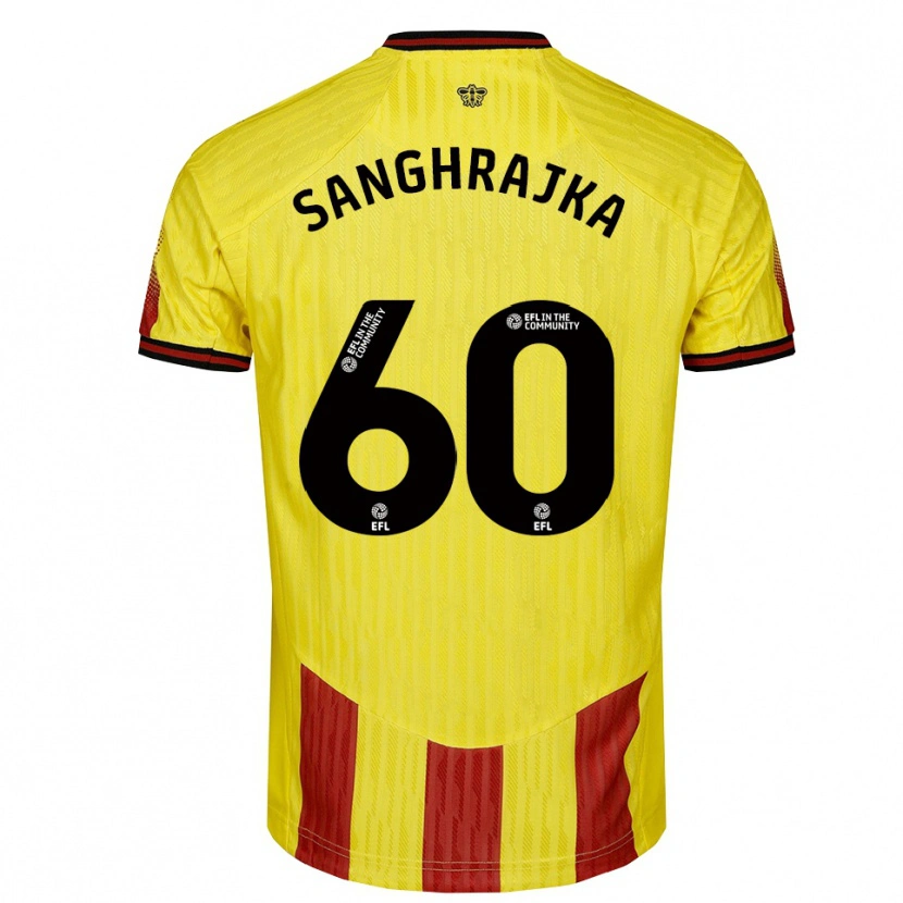 Danxen Kinderen Amar Sanghrajka #60 Geel Rood Thuisshirt Thuistenue 2025/26 T-Shirt