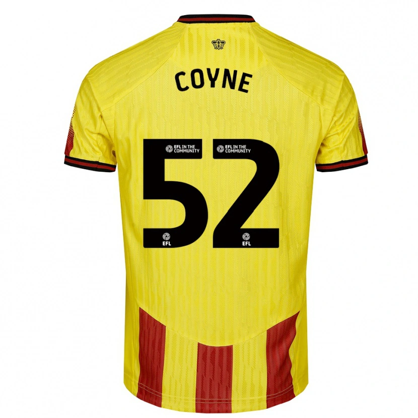 Danxen Kinderen Aidan Coyne #52 Geel Rood Thuisshirt Thuistenue 2025/26 T-Shirt