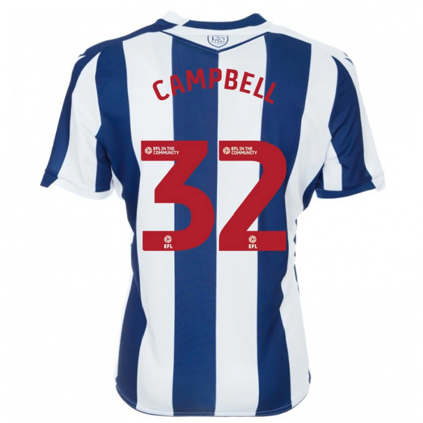 Danxen Kinderen George Campbell #32 Marine Wit Thuisshirt Thuistenue 2025/26 T-Shirt
