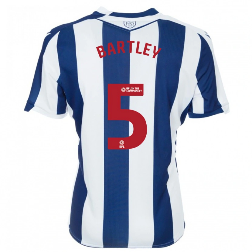 Danxen Kinderen Kyle Bartley #5 Marine Wit Thuisshirt Thuistenue 2025/26 T-Shirt