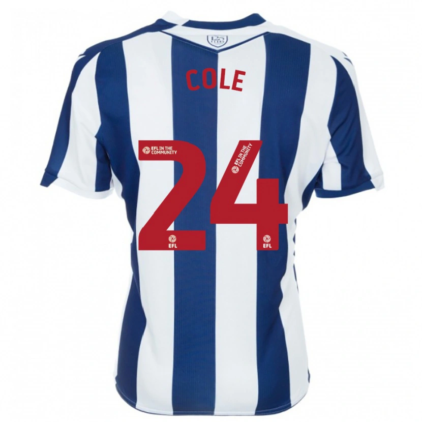 Danxen Kinderen Delphi Cole #24 Marine Wit Thuisshirt Thuistenue 2025/26 T-Shirt