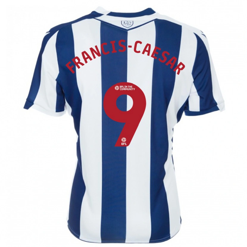 Danxen Kinderen Jaiden Francis-Caesar #9 Marine Wit Thuisshirt Thuistenue 2025/26 T-Shirt