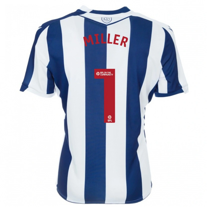 Danxen Kinderen Anna Miller #1 Marine Wit Thuisshirt Thuistenue 2025/26 T-Shirt