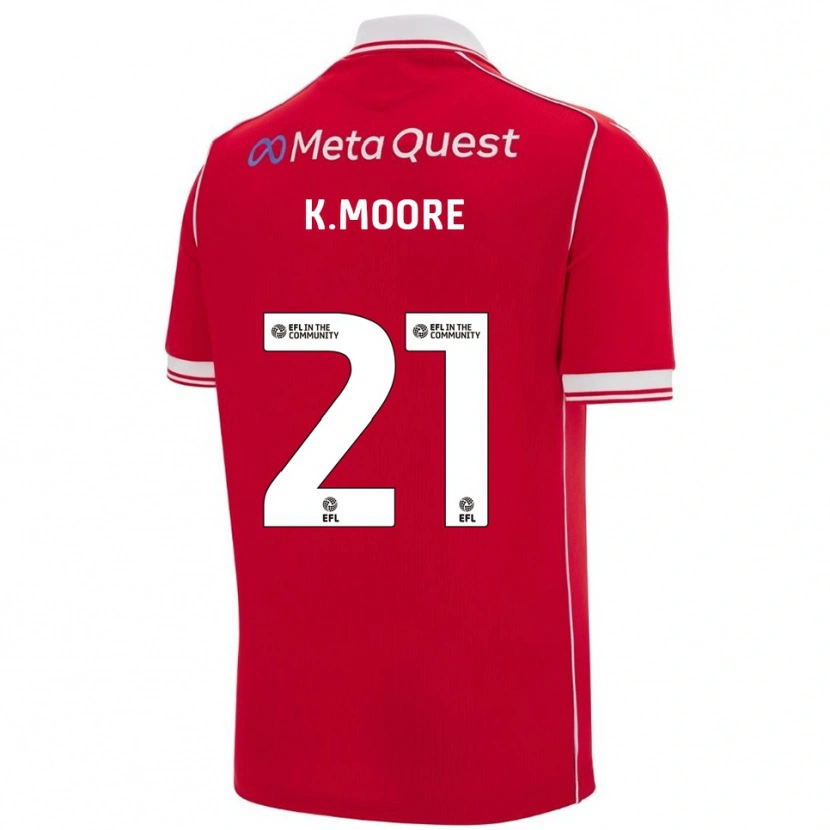 Danxen Kinderen Kieffer Moore #21 Rood Wit Thuisshirt Thuistenue 2025/26 T-Shirt