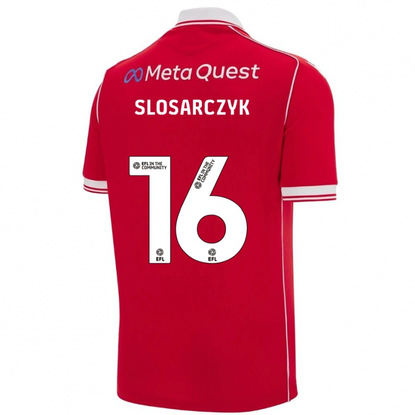 Danxen Kinderen Nikolas Slosarczyk #16 Rood Wit Thuisshirt Thuistenue 2025/26 T-Shirt