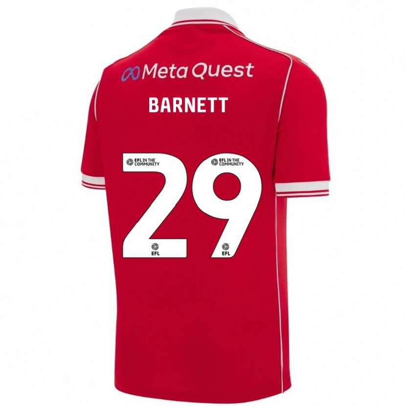 Danxen Kinderen Ryan Barnett #29 Rood Wit Thuisshirt Thuistenue 2025/26 T-Shirt