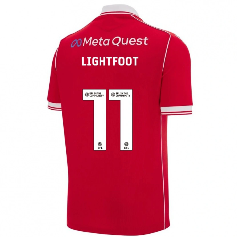 Danxen Kinderen Amber Lightfoot #11 Rood Wit Thuisshirt Thuistenue 2025/26 T-Shirt