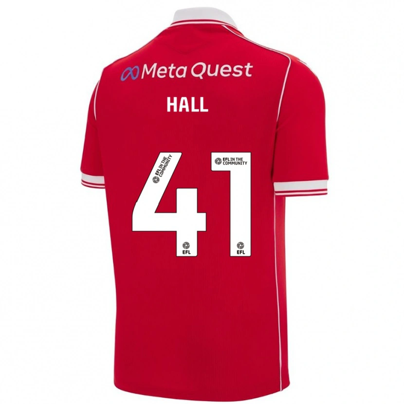 Danxen Kinderen Liam Hall #41 Rood Wit Thuisshirt Thuistenue 2025/26 T-Shirt